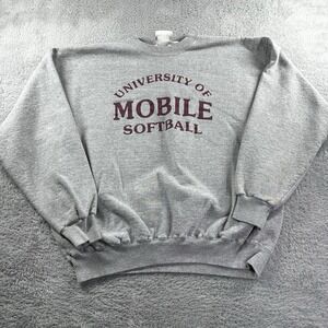 Vintage Mobile Alabama University Sweater Mens XL Gray Softball Crewneck College
